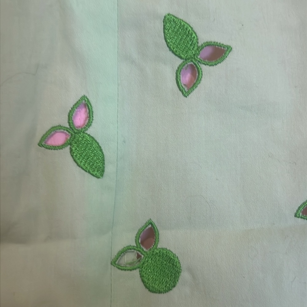 Vtg Lilly Pulitzer Skirt Embroidered Pistachio & Pink Underlay Women Size 8P NWT - Picture 10 of 11